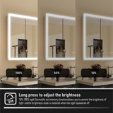 WELLFOR V3 48-in x 32-in Lighted LED Fog Free Surface/Recessed Mount Silver Mirrored Soft Close Medicine Cabinet