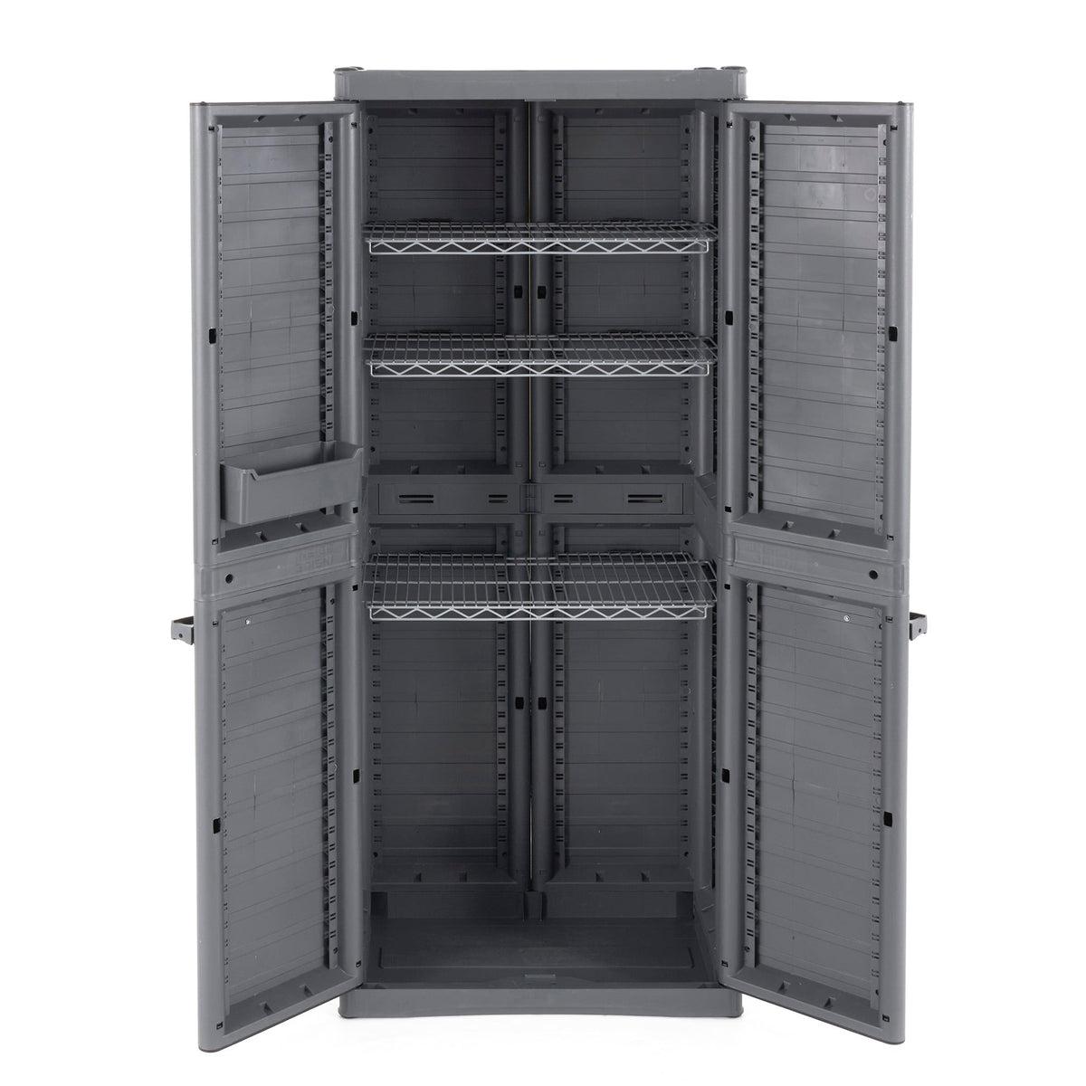 Gracious Living 17-in W x 69-in H Plastic Grey/Black Freestanding Utility Storage Cabinet