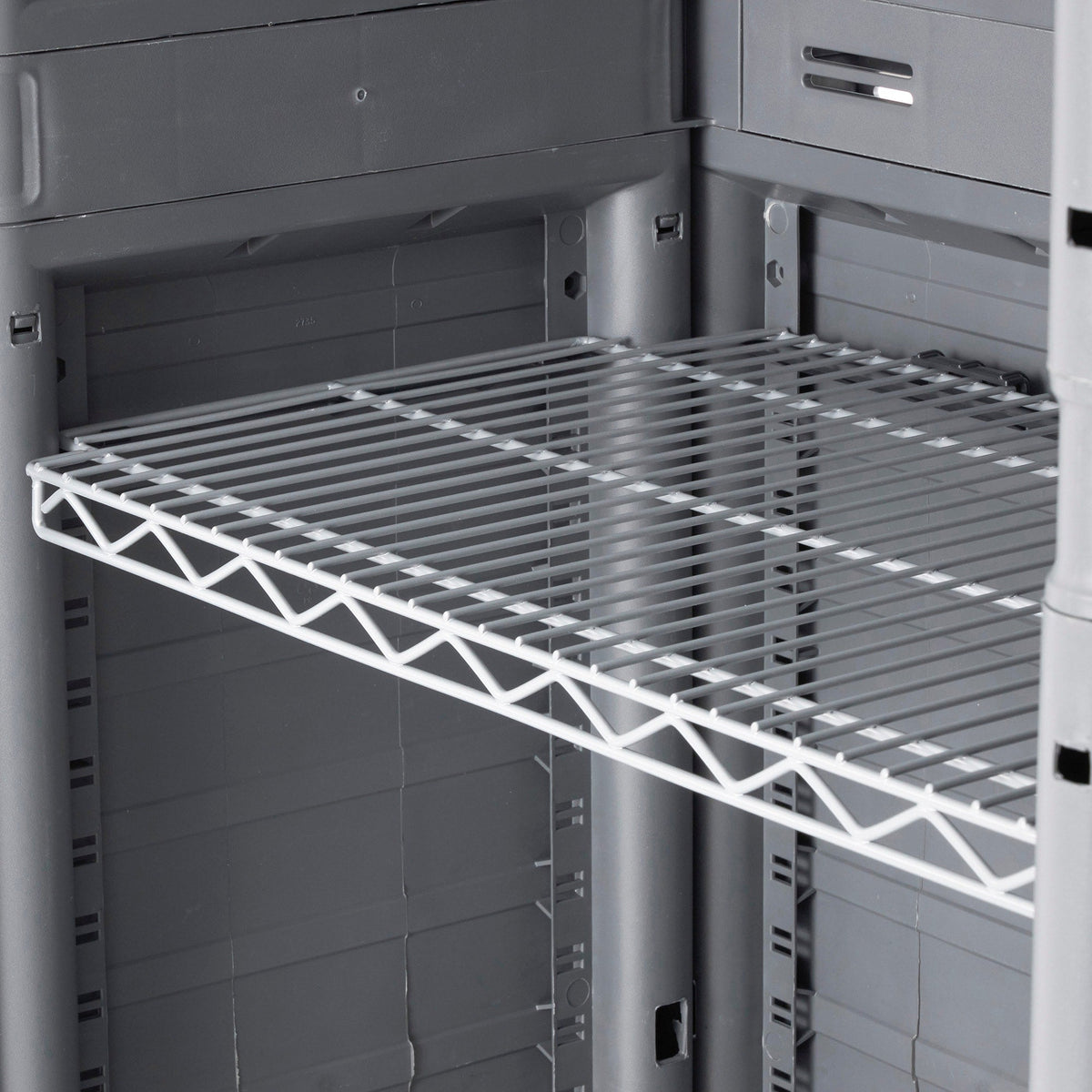 Gracious Living 17-in W x 69-in H Plastic Grey/Black Freestanding Utility Storage Cabinet