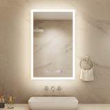 ExBrite 20-in x 32-in Lighted LED Fog Free Surface/Recessed Mount Silver Mirrored Soft Close Medicine Cabinet with Outlet