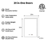 ExBrite 20-in x 32-in Lighted LED Fog Free Surface/Recessed Mount Silver Mirrored Soft Close Medicine Cabinet with Outlet