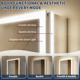 ExBrite 36-in x 32-in Lighted LED Fog Free Surface/Recessed Mount Silver Mirrored Soft Close Medicine Cabinet with Outlet