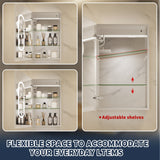 ExBrite 20-in x 32-in Lighted LED Fog Free Surface/Recessed Mount Silver Mirrored Soft Close Medicine Cabinet with Outlet
