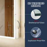 ExBrite 24-in x 32-in Lighted LED Fog Free Surface/Recessed Mount Silver Mirrored Soft Close Medicine Cabinet with Outlet