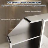 ExBrite 36-in x 32-in Lighted LED Fog Free Surface/Recessed Mount Silver Mirrored Soft Close Medicine Cabinet with Outlet
