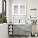 WELLFOR 22-in x 23-in x 5-in White Bathroom Wall Cabinet