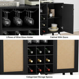 Delarpo 9-Bottle Black Wood Wine Cabinet