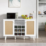 Delarpo 9-Bottle White Wood Wine Cabinet