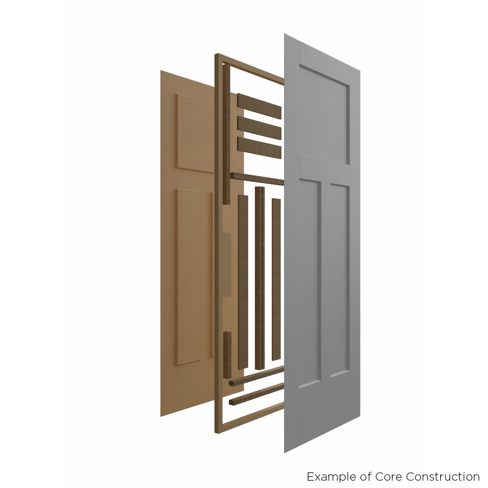 Masonite 24-in x 80-in Primed White 3-Panel Craftsman Hollow Core Molded Composite Left-Hand Inswing Single Prehung Interior Door