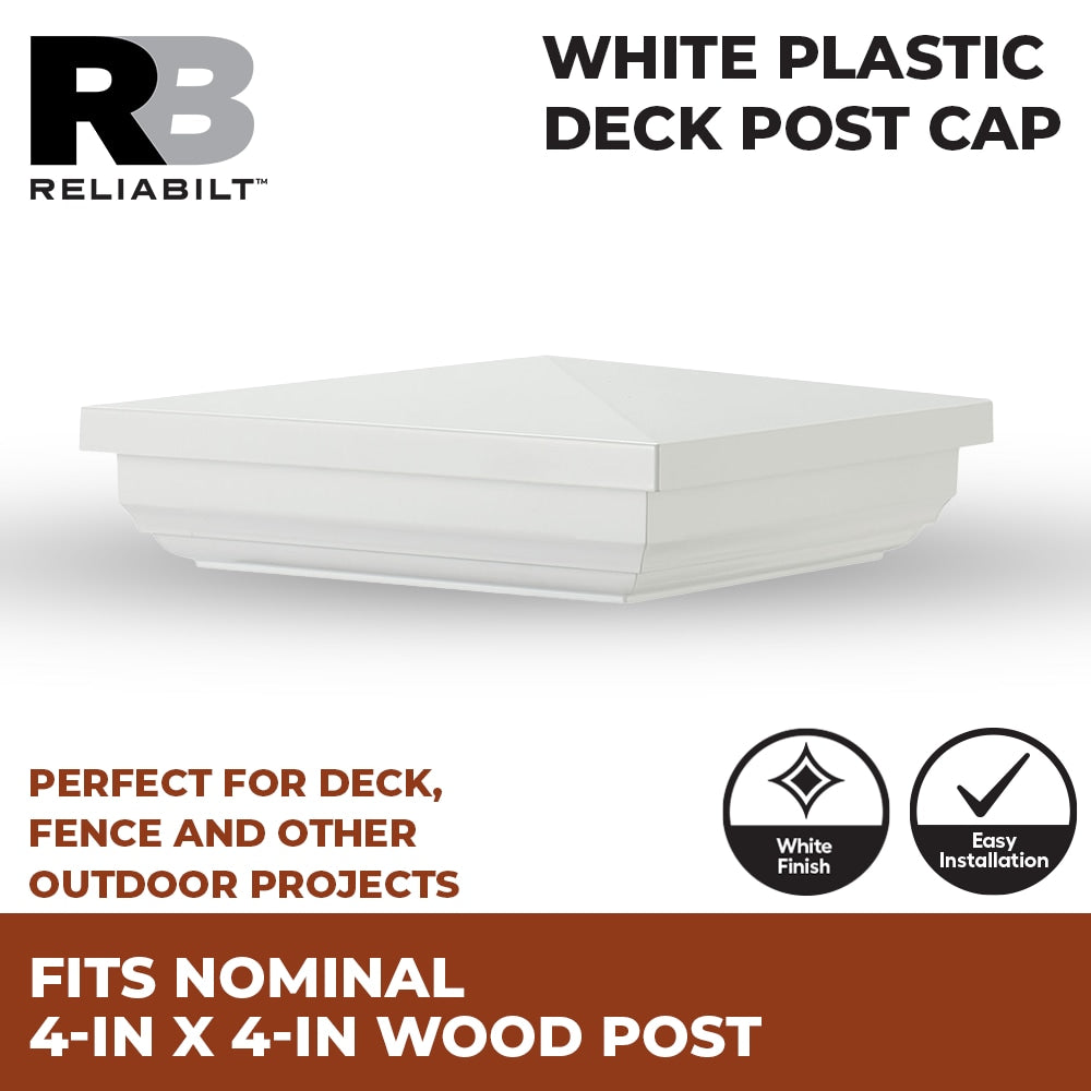 RELIABILT White Plastic Deck Post Cap