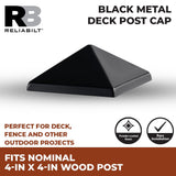 RELIABILT 4-in x 4-in Classic Black Metal Deck Post Cap