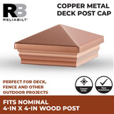 RELIABILT 4-in x 4-in Copper Metal Deck Post Cap