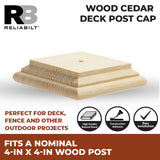RELIABILT 4-in x 4-in Wood Cedar Deck Post Cap