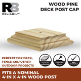 RELIABILT 4-in x 4-in Wood Pine Deck Post Cap