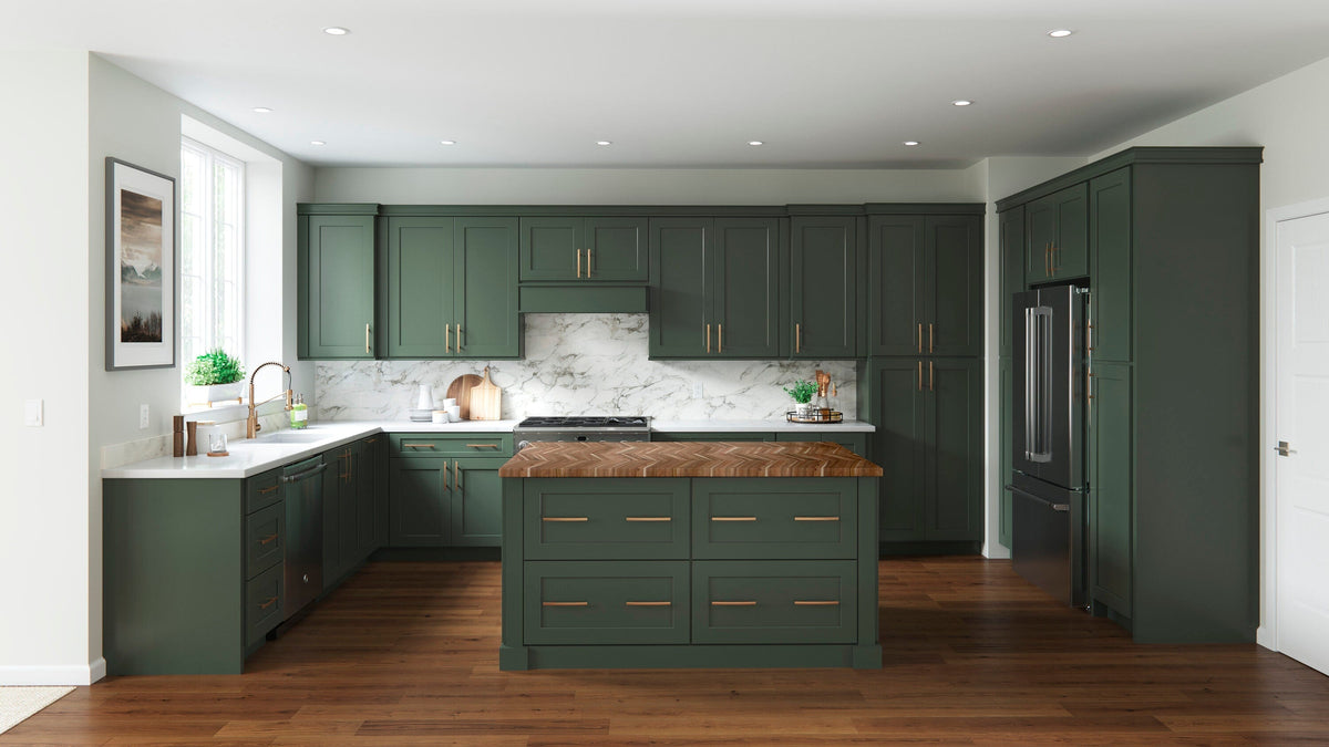 allen + roth Galway 30-in W x 34.5-in H x 24-in D Sage 2-Drawer Base Fully Assembled Cabinet (Flat Panel Style)