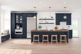 allen + roth Port 36-in W x 34.5-in H x 24-in D Navy 2-Drawer Base Fully Assembled Cabinet (Flat Panel Style)