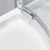 Maia 34 in. x 72.80 in. Semi-Frameless Sliding Shower Door in Chrome with 34 in. x 34 in. Base in White - Super Arbor