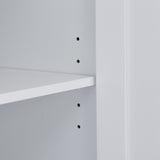 Bybafun White Mdf Base with Wood Top Rolling Kitchen Island (29.5-in x 50.3-in x 36.6-in)