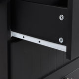 Bybafun Black Mdf Base with Wood Top Rolling Kitchen Island (29.5-in x 50.3-in x 36.6-in)