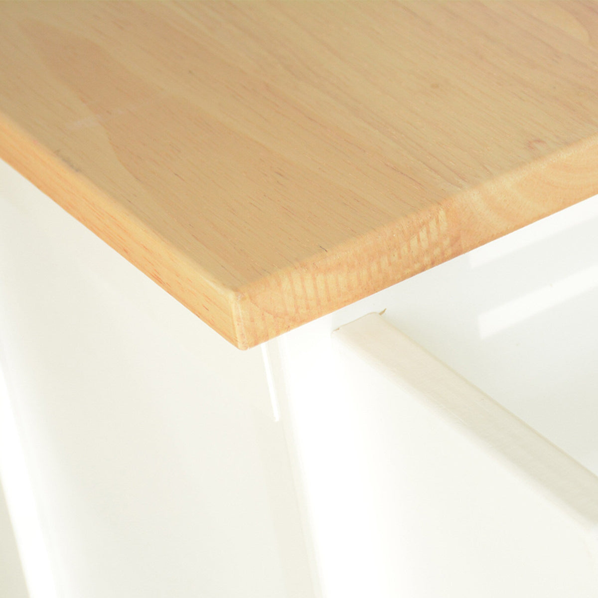 Bybafun White Mdf Base with Wood Top Rolling Kitchen Island (18.1-in x 53.9-in x 35-in)