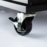 Bybafun Black Mdf Base with Wood Top Rolling Kitchen Island (30-in x 53.9-in x 36.2-in)