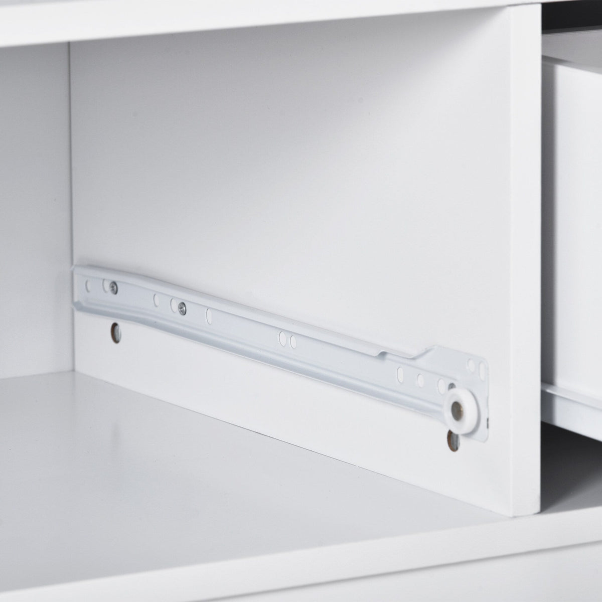 Bybafun White Mdf Base with Wood Top Rolling Kitchen Cart (21.7-in x 43.3-in x 35.6-in)