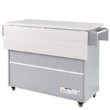 Bybafun Gray Mdf Base with Mdf Wood Top Rolling Kitchen Cart (20.6-in x 51-in x 35-in)