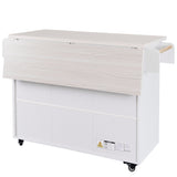 Bybafun White Mdf Base with Mdf Wood Top Rolling Kitchen Cart (20.6-in x 51-in x 35-in)