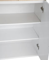 Bybafun White Mdf Base with Wood Top Rolling Kitchen Island (30-in x 53.9-in x 36.2-in)