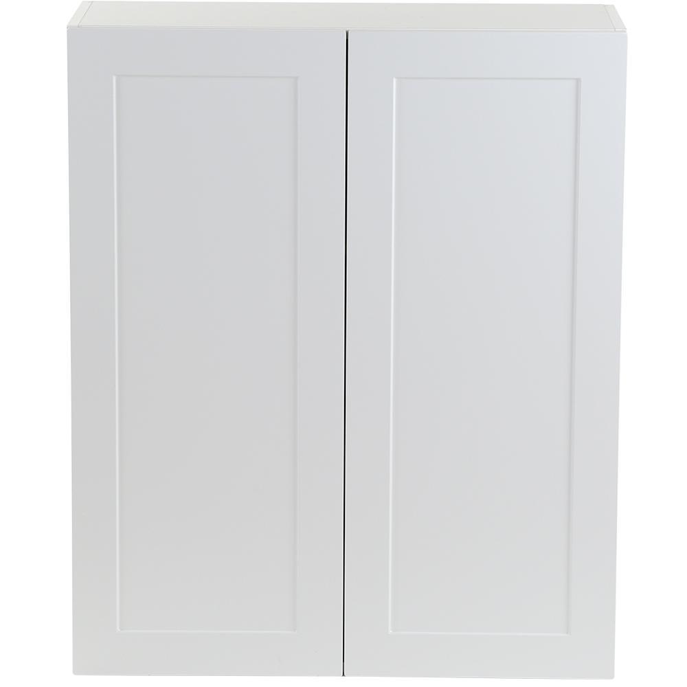 Cambridge Shaker Assembled 30x42x12.5 in. Wall Cabinet with 2 Soft Close Doors in White - Super Arbor