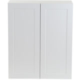 Cambridge Shaker Assembled 30x42x12.5 in. Wall Cabinet with 2 Soft Close Doors in White - Super Arbor