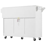 Bybafun White Mdf Base with Mdf Wood Top Rolling Kitchen Island (27.6-in x 53.2-in x 36.3-in)