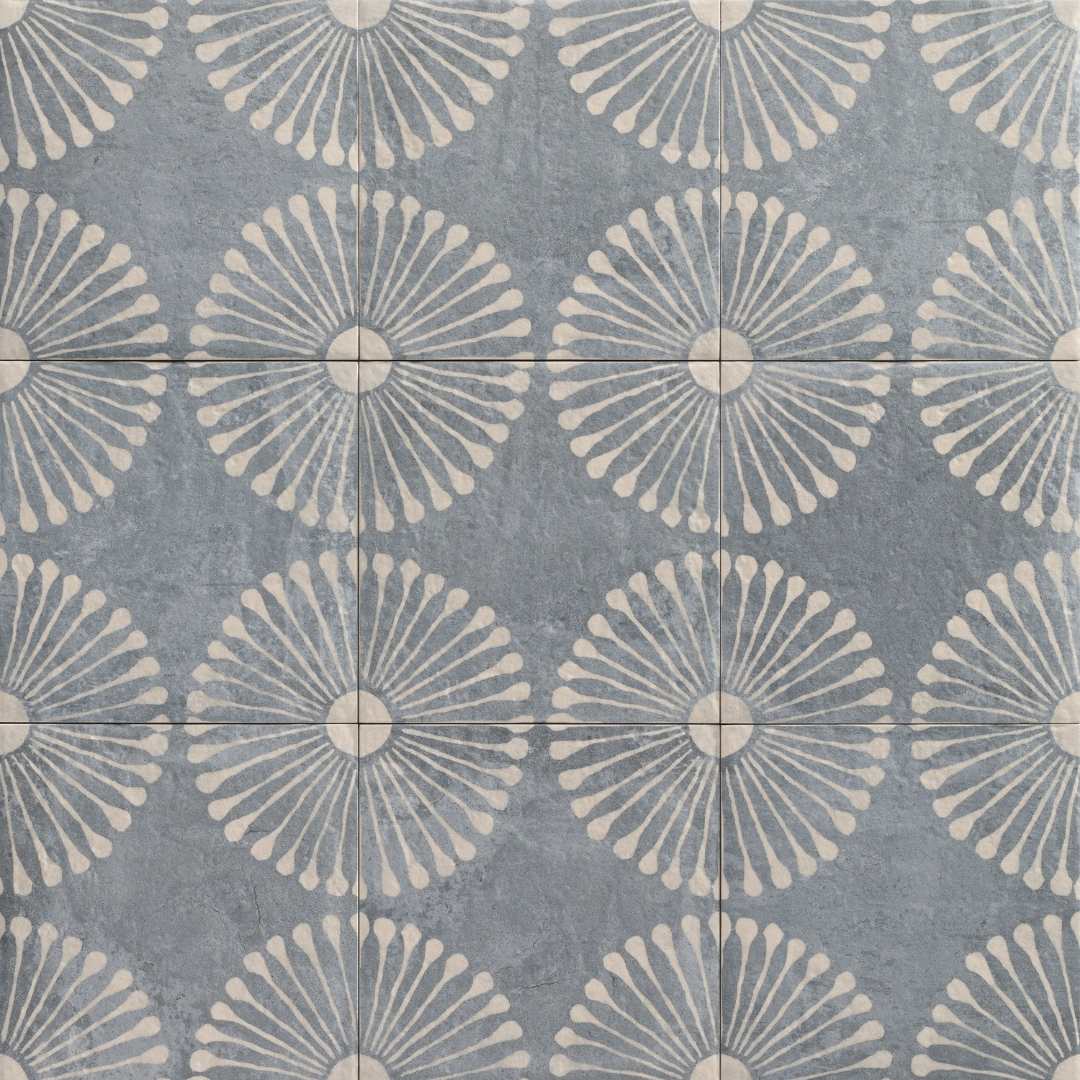 The Tile Life Amanecer Azul 8-in x 8-in Satin Porcelain Patterned Floor and Wall Tile product image