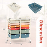 Costway White Metal Base with Plastic Top Rolling Kitchen Cart (15-in x 25-in x 29.5-in)