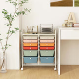 Costway White Metal Base with Plastic Top Rolling Kitchen Cart (15-in x 25-in x 29.5-in)
