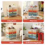 Costway White Metal Base with Plastic Top Rolling Kitchen Cart (15-in x 25-in x 29.5-in)