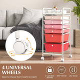 Costway White Metal Base with Plastic Metal Top Rolling Kitchen Cart (17-in x 13.5-in x 30-in)