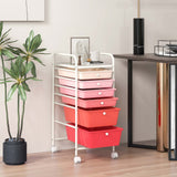 Costway White Metal Base with Plastic Metal Top Rolling Kitchen Cart (17-in x 13.5-in x 30-in)
