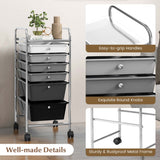 Costway White Metal Base with Plastic Metal Top Rolling Kitchen Cart (17-in x 13.5-in x 30-in)