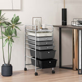 Costway White Metal Base with Plastic Metal Top Rolling Kitchen Cart (17-in x 13.5-in x 30-in)