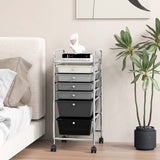 Costway White Metal Base with Plastic Metal Top Rolling Kitchen Cart (17-in x 13.5-in x 30-in)