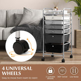Costway White Metal Base with Plastic Metal Top Rolling Kitchen Cart (17-in x 13.5-in x 30-in)