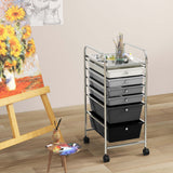 Costway White Metal Base with Plastic Metal Top Rolling Kitchen Cart (17-in x 13.5-in x 30-in)
