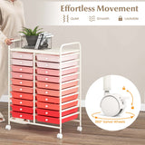 Costway White Metal Base with Plastic Metal Top Rolling Kitchen Cart (15-in x 25-in x 35-in)