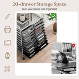 Costway Chrome Metal Base with Plastic Top Rolling Kitchen Cart (15-in x 25-in x 35-in)