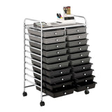 Costway Chrome Metal Base with Plastic Top Rolling Kitchen Cart (15-in x 25-in x 35-in)