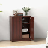 Costway 13.5-in W x 33.5-in H Wood Brown Freestanding Utility Storage Cabinet