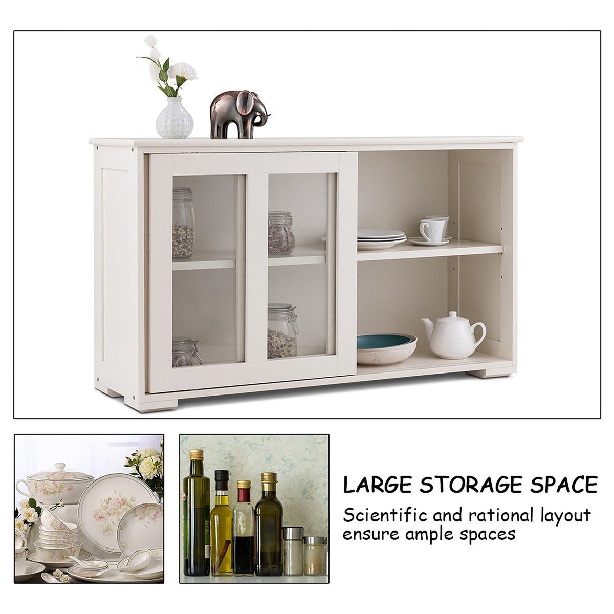 Costway 13-in W x 24.5-in H Mdf Cream White Freestanding Utility Storage Cabinet