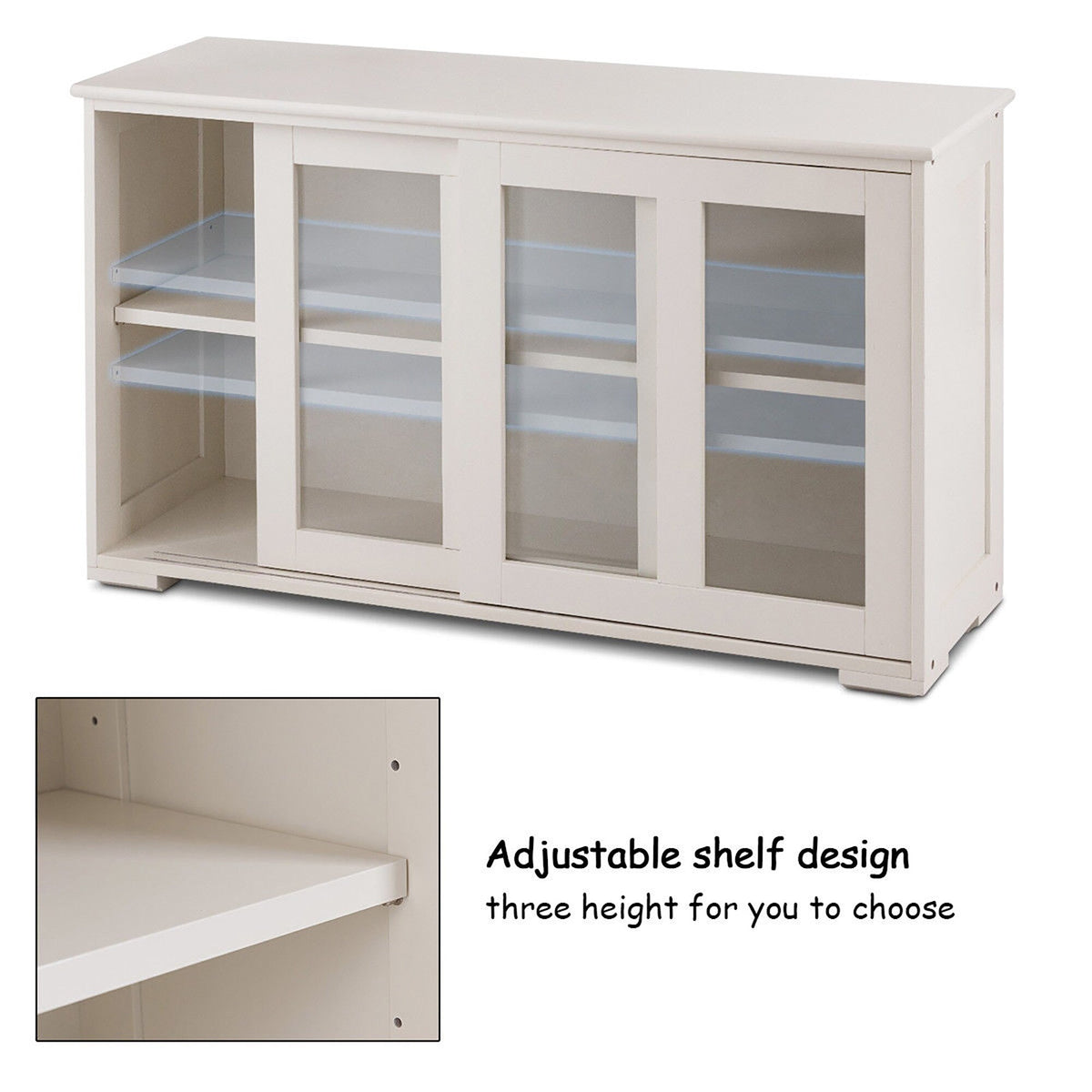 Costway 13-in W x 24.5-in H Mdf Cream White Freestanding Utility Storage Cabinet