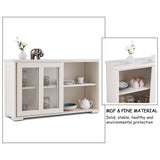 Costway 13-in W x 24.5-in H Mdf Cream White Freestanding Utility Storage Cabinet